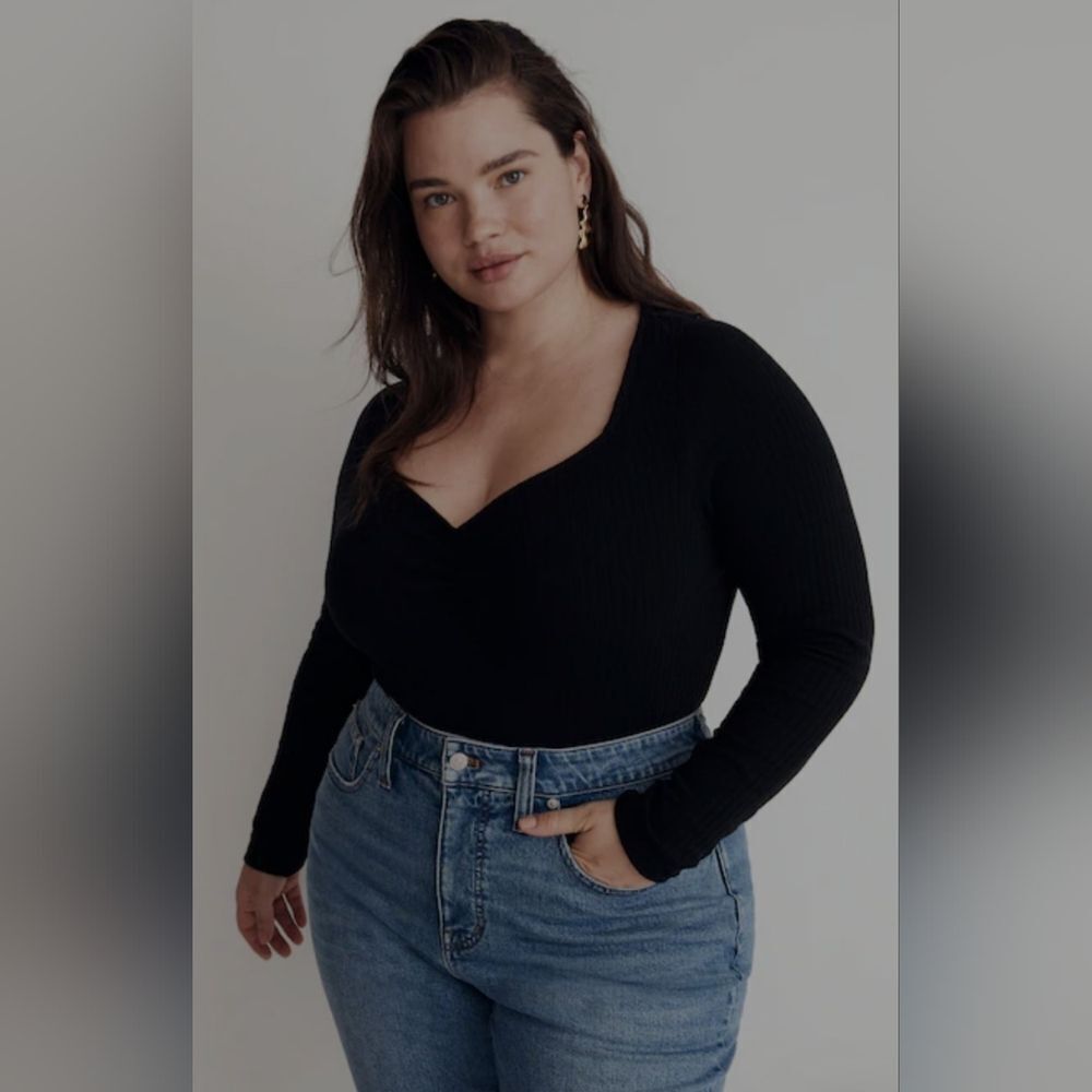 NWOT Madewell Plus Ribbed Sweetheart Top size XL